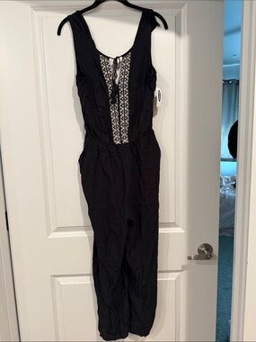 NWT old navy Black Embroidered Sleeveless Jumpsuit